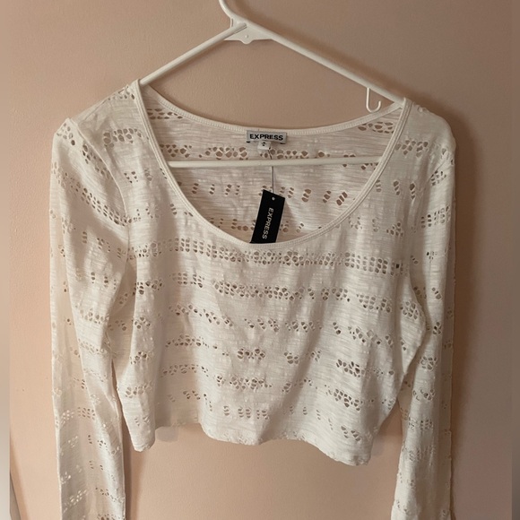 EXPRESS Two-piece White Cut Out Skirt Set NWT Medium - Picture 5 of 6